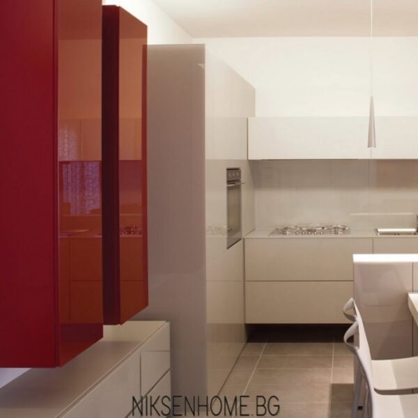 Червено кадифе - модерен интериор с бежово - Image 6